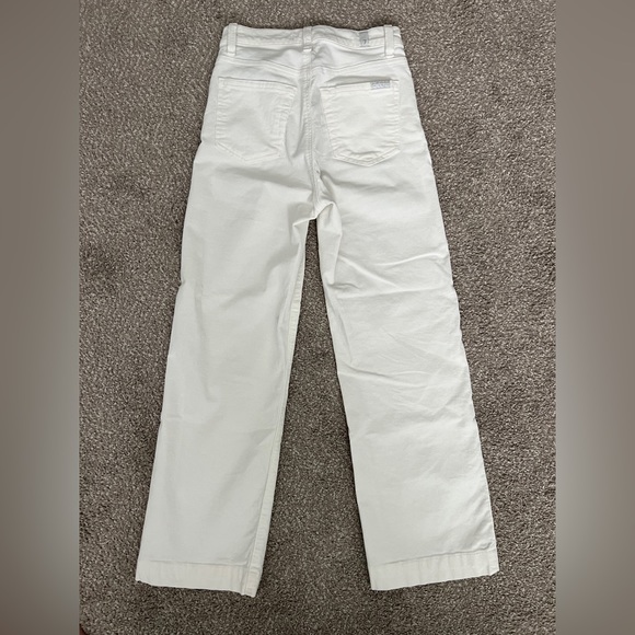 Seven For All Mankind. Size 23. Crop Wide Leg. High Waist. White Corduroy. - Picture 4 of 5